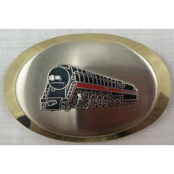 Norfolk Western Other - Norfolk Western Locomotive Black on Gold Finish Belt Buckle 1980's Vintage New